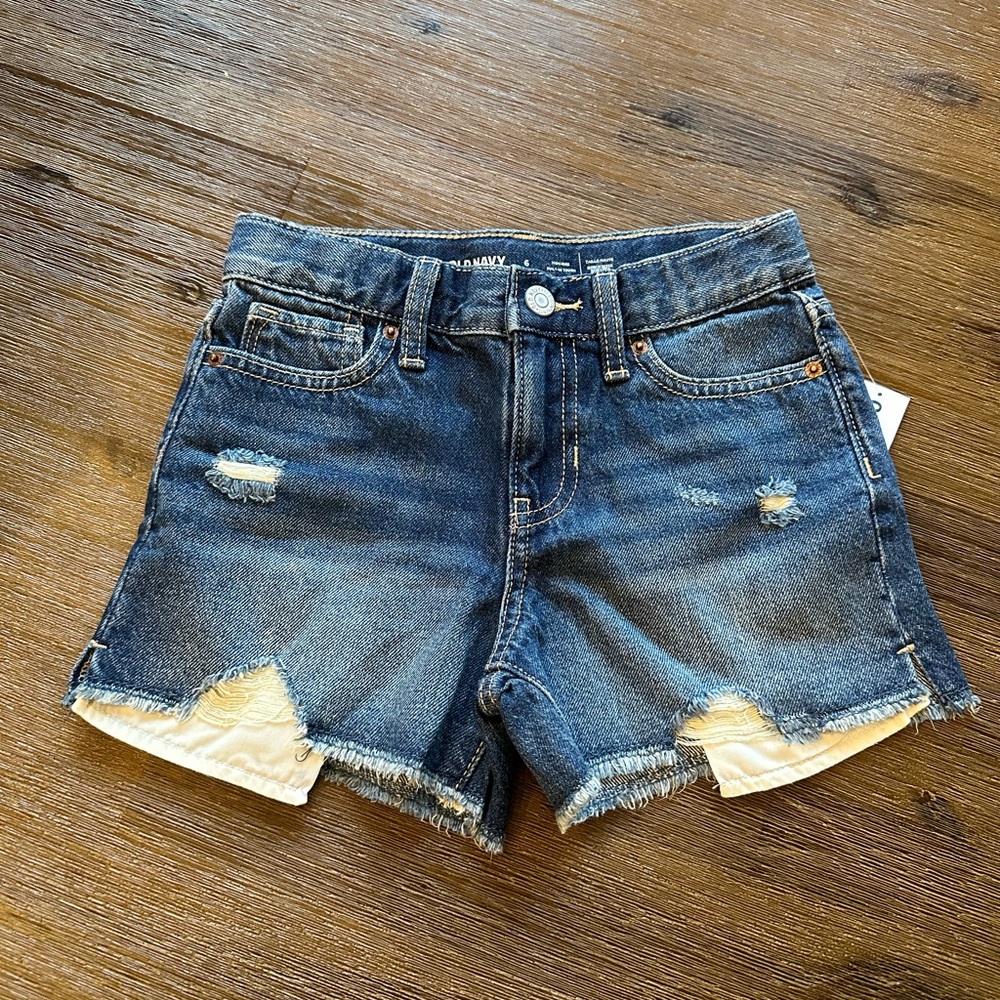 3/27$ NWT Old Navy Girls High-Rise Blue Denim Jean Shorts size 6